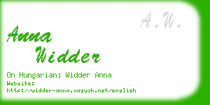 anna widder business card